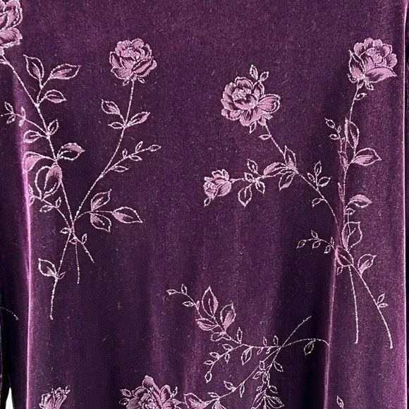 VTG S.L. Fashions Womens 20W Plum Kimono Cardigan Velvet Blazer Open Front Boho - Picture 3 of 15